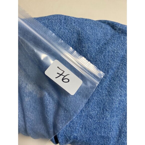 Levis Blue Denim Jean Jacket Womens Plus Size 1X Tracker Button Pockets Moto - Picture 9 of 16